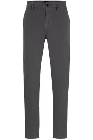 HUGO BOSS Chinosy o zwężanym kroju z satyny bawełnianej ze stretchem