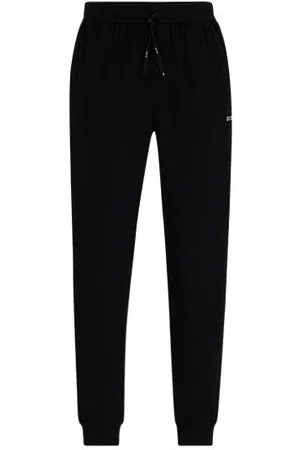 HUGO BOSS Spodnie dresowe z elastycznej bawełny z wyszywanym logo
