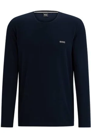 HUGO BOSS Koszulka z elastycznej bawełny z wyszywanym logo