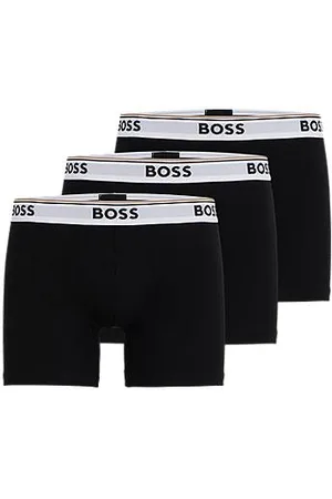HUGO BOSS Trzypak długich bokserek z bawełny ze stretchem z logo