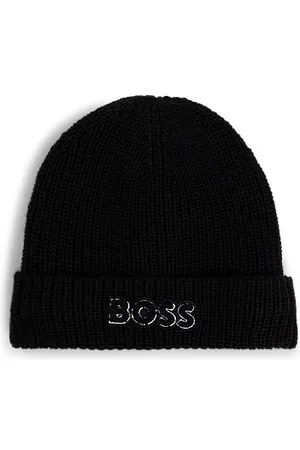 HUGO BOSS Dziecięca czapka z logo i podszewką ze sztucznego futerka