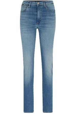 HUGO BOSS Jeansy o wąskim kroju z niebieskiego denimu ze stretchem