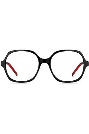 HUGO BOSS Oprawki okularowe z czarnego octanu z zausznikami z czerwonymi warstwami