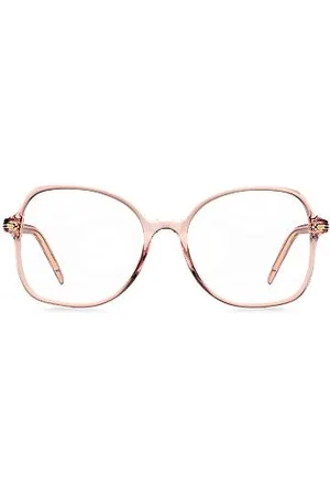 HUGO BOSS Oprawki z różowego acetatu z detalami w złotym odcieniu