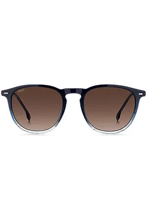 HUGO BOSS Okulary przeciwsłoneczne z niebieskiego acetatu z efektem cieniowania
