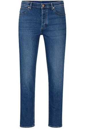HUGO BOSS Jeansy o zwężanym kroju, z denimu ze stretchem w średnim odcieniu niebieskiego
