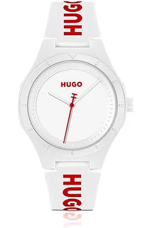 HUGO BOSS Matowy zegarek z markowym silikonowym paskiem