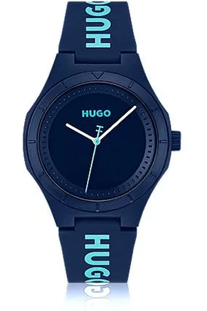 HUGO BOSS Matowy zegarek z markowym silikonowym paskiem