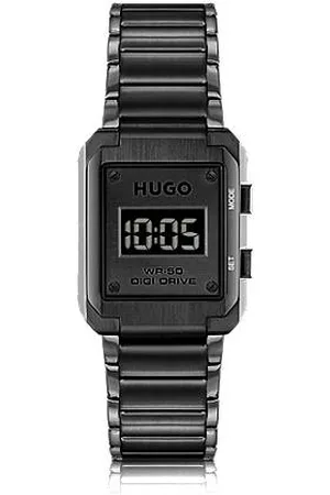 HUGO BOSS Zegarek cyfrowy z bransoletą z ogniw i czarną tarczą