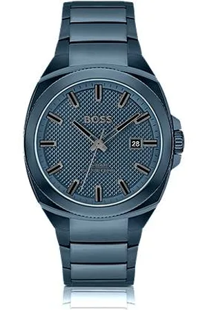 HUGO BOSS Zegarek z bransoletą z ogniw i stonowaną giloszowaną tarczą