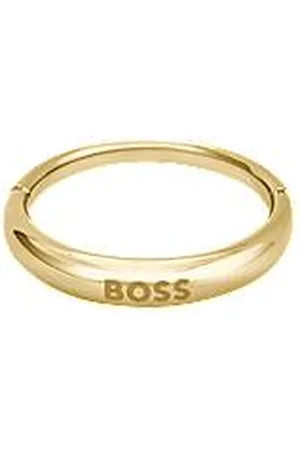 HUGO BOSS Pierścionek w złotym odcieniu z detalem z logo