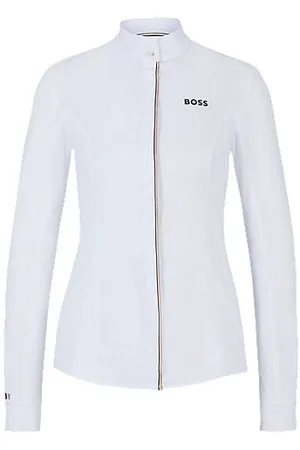 HUGO BOSS Jeździecka bluzka konkursowa z lamówką z charakterystycznym pasiastym motywem