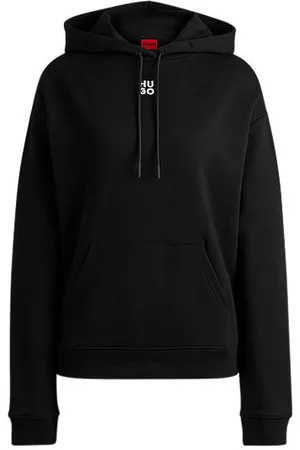 HUGO BOSS Bluza z bawełny frotté z kapturem i kieszenią kangurką
