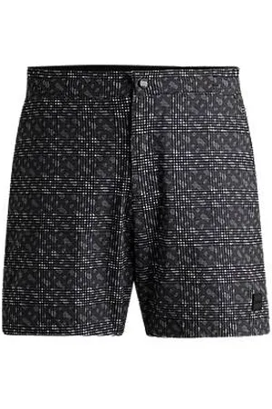 HUGO BOSS Szybkoschnące szorty kąpielowe z nadrukiem monogramu