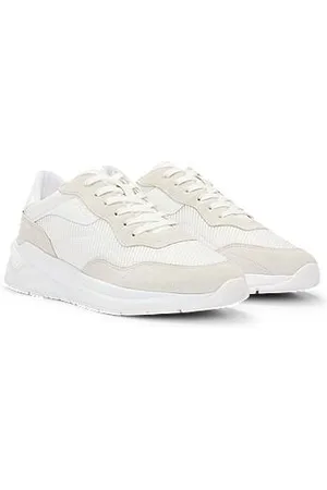 HUGO BOSS Sneakersy z mieszanki materiałów z zamszem i sztuczną skórą