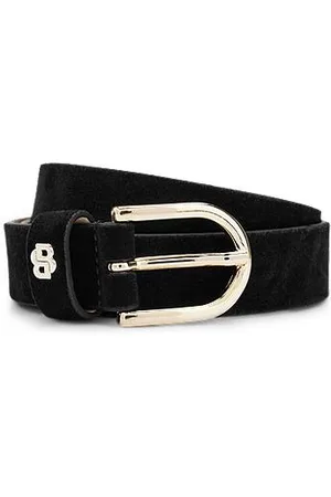 HUGO BOSS Pasek zamszowy z monogramem Double B