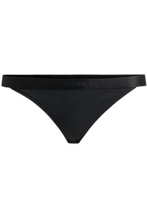 HUGO BOSS Stringi z mieszanki bawełny z gumką z logo