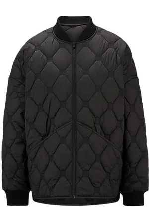 HUGO BOSS Hydrofobowa kurtka pikowana z pionowym logo