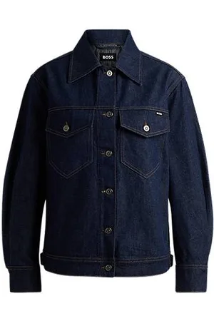 HUGO BOSS Niebieska kurtka trucker z komfortowego denimu ze stretchem