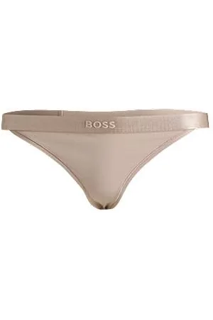HUGO BOSS Stringi z mieszanki bawełny z gumką z logo