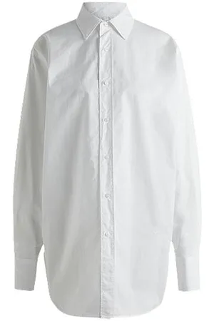 HUGO BOSS Bawełniana bluzka o regularnym kroju z monogramem Double B.
