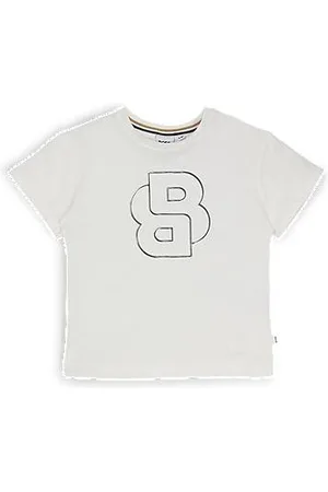HUGO BOSS Dziecięca koszulka z elastycznej bawełny z monogramem Double B