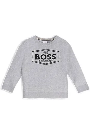 HUGO BOSS Bawełniany sweter dziecięcy z logo na nowy sezon