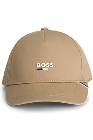 HUGO BOSS Dziecięca czapka z nadrukiem z logo i charakterystycznymi paskami