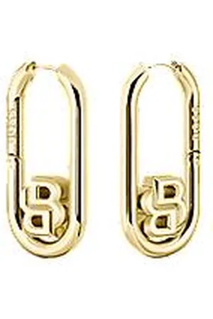 HUGO BOSS Gold-tone hoop earrings with Double B monograms
