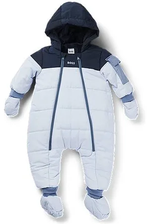 HUGO BOSS Zimowy kombinezon niemowlęcy z logo i podszewką ze sztucznego futra