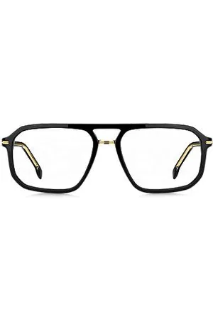 HUGO BOSS Oprawki korekcyjne z czarnego acetatu z akcentami w kolorze złota