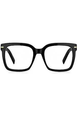 HUGO BOSS Oprawki korekcyjne z czarnego acetatu ze złotymi zawiasami