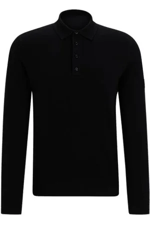 HUGO BOSS Dzianinowa koszulka polo z mieszanki bawełny i kaszmiru z kolekcji jeździeckiej