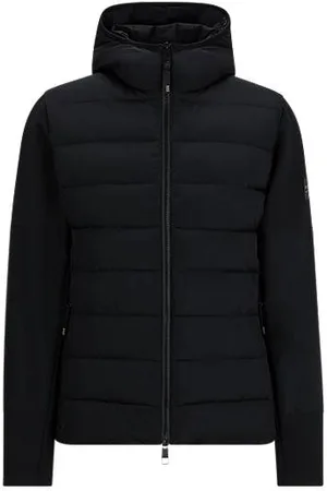 HUGO BOSS Jeździecka hybrydowa kurtka puchowa z naszywką z logo