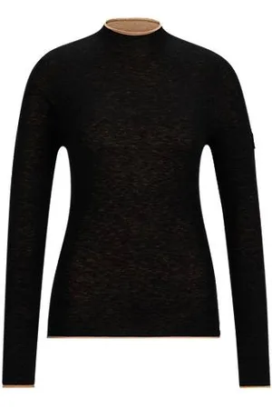 HUGO BOSS Sweter z miękkiej dzianiny z dwukolorowym efektem z kolekcji jeździeckiej