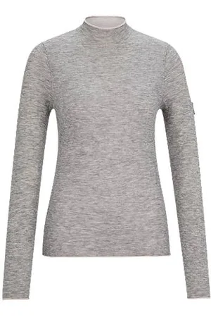 HUGO BOSS Sweter z miękkiej dzianiny z dwukolorowym efektem z kolekcji jeździeckiej