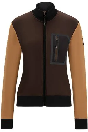 HUGO BOSS Jeździecki kardigan do warstwowych stylizacji z naszywką z logo