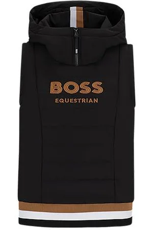 HUGO BOSS Jeździecka bluza z kapturem bez rękawów z wyszywanym logo