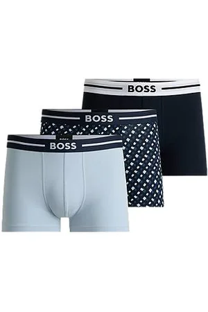 HUGO BOSS Trzypak bokserek z elastycznej bawełny w wersji jednolitej i z monogramem
