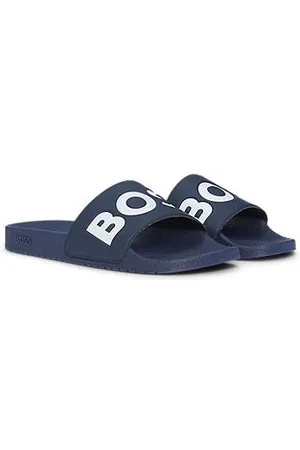 HUGO BOSS Klapki włoskiej produkcji z dużym logo