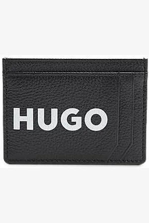 HUGO BOSS Etui na karty z ziarnistej skóry z kontrastowym logo