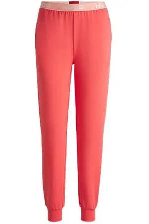 HUGO BOSS Bawełniane spodnie dresowe z logo w pasie