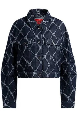 HUGO BOSS Krótka kurtka trucker z pionowym logo
