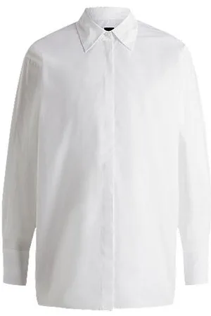 HUGO BOSS Bluzka o regularnym kroju z jedwabistej bawełny z monogramem Double B