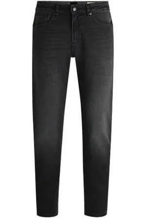 HUGO BOSS Jeansy Maine o regularnym kroju z mocno rozciągliwego czarnego denimu ze stretchem