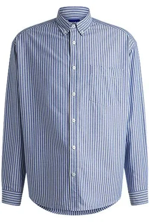 HUGO BOSS Zapinana na guziki koszula o kroju oversize z bawełny Oxford