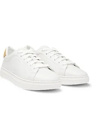 HUGO BOSS Skórzane sneakersy z zamszowym zapiętkiem