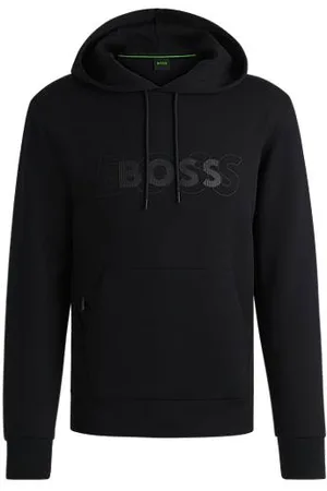 HUGO BOSS Bluza z kapturem z elastycznej bawełny z warstwowym logo