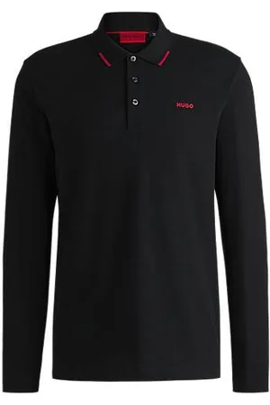 HUGO BOSS Koszulka polo z piki bawełnianej z detalem z logo