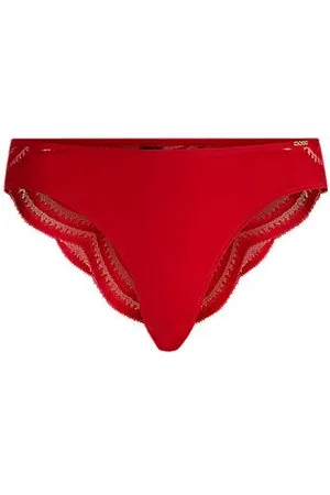 HUGO BOSS Figi z koronkowym wykończeniem i logo
